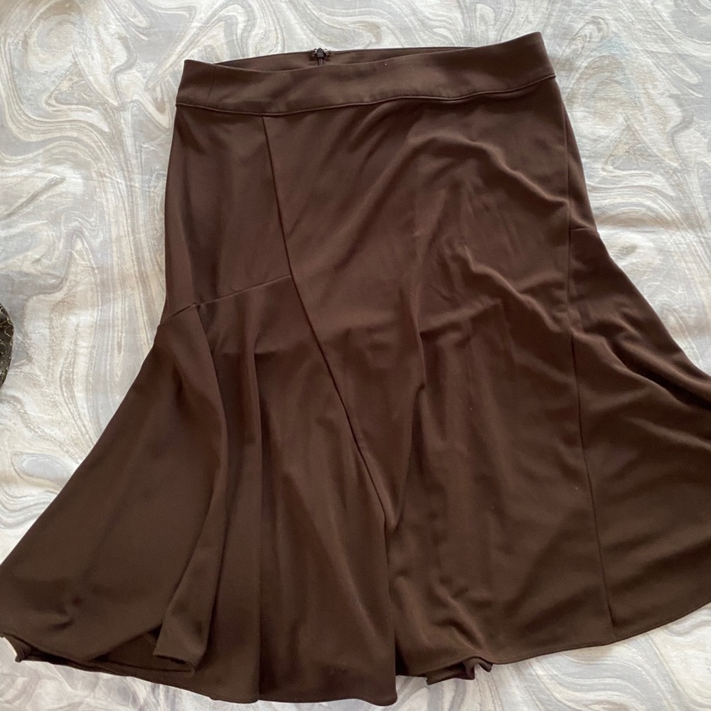 Classic Brown A-Line Flare Skirt